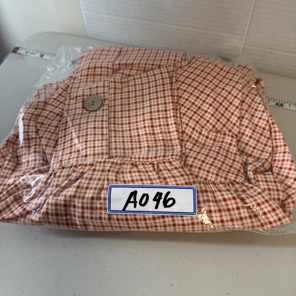 LC Lauren Conrad White Orange Preppy Plaid Balloon Sleeve Peplum Top Size 4x - Picture 12 of 12